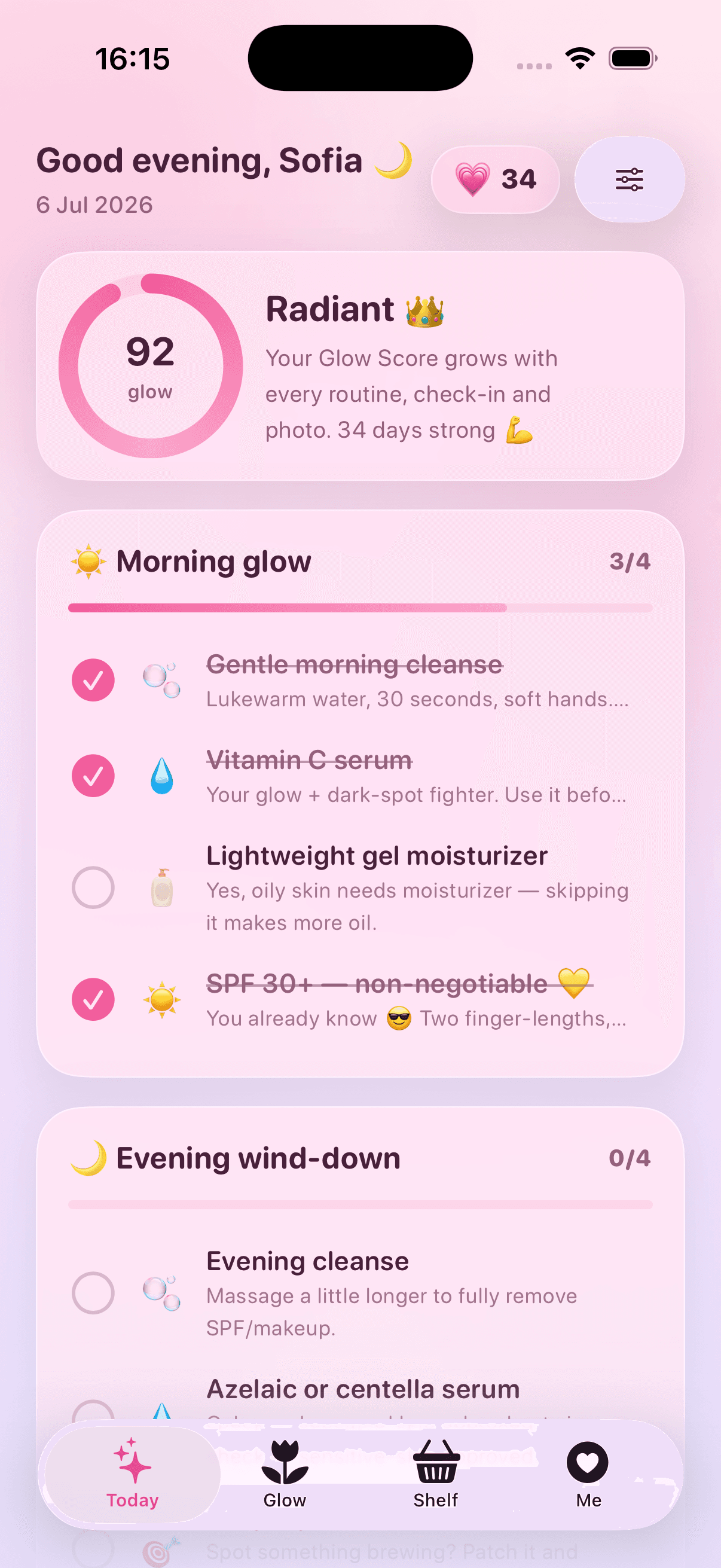 Dewy — app screen 1
