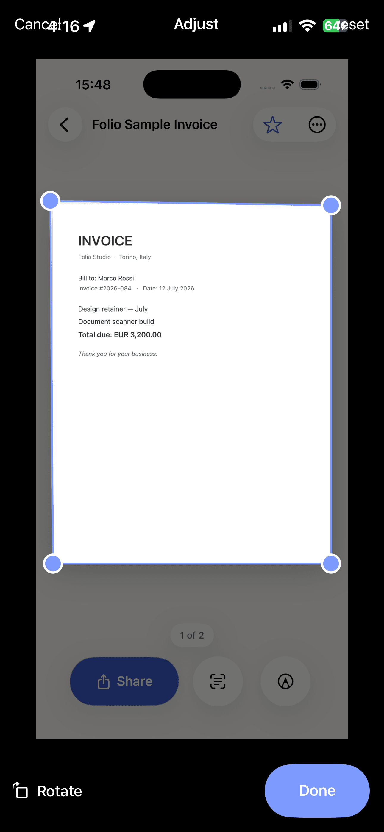 Folio — app screen 3